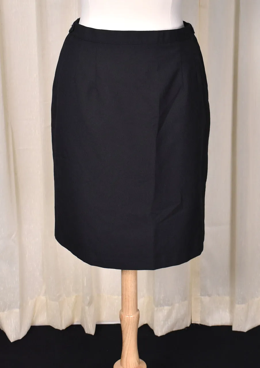 1950s Style Adjustable Waist Black Pencil Skirt by Logistik Unicorp