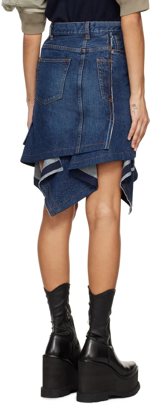 2407138 Denim asymmetric skirt