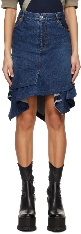 2407138 Denim asymmetric skirt