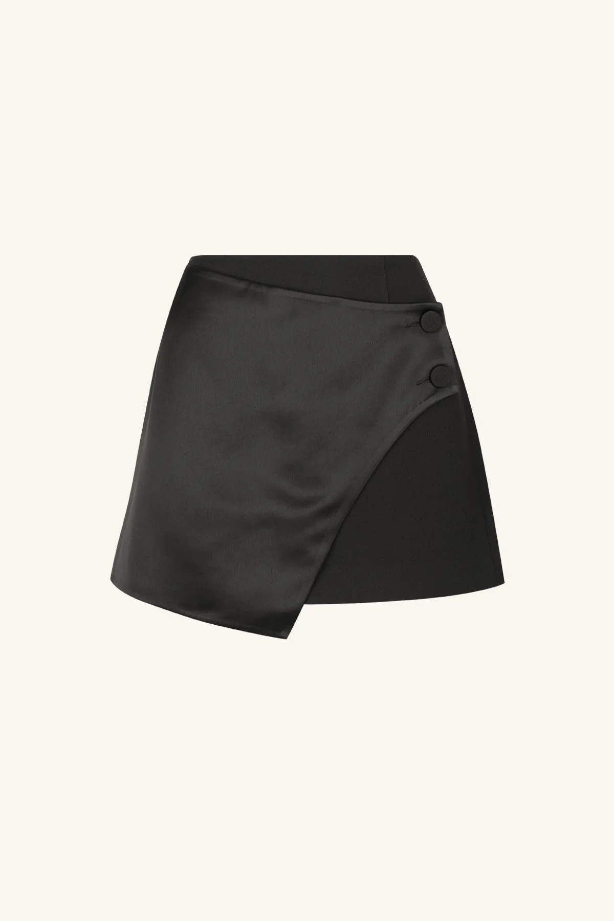 ADRI TUXDEO WRAP MINI SKIRT - BLACK