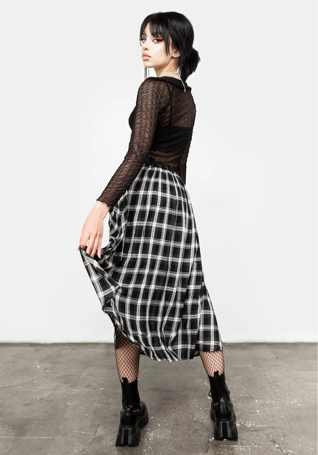 Albion Check Midi Skirt