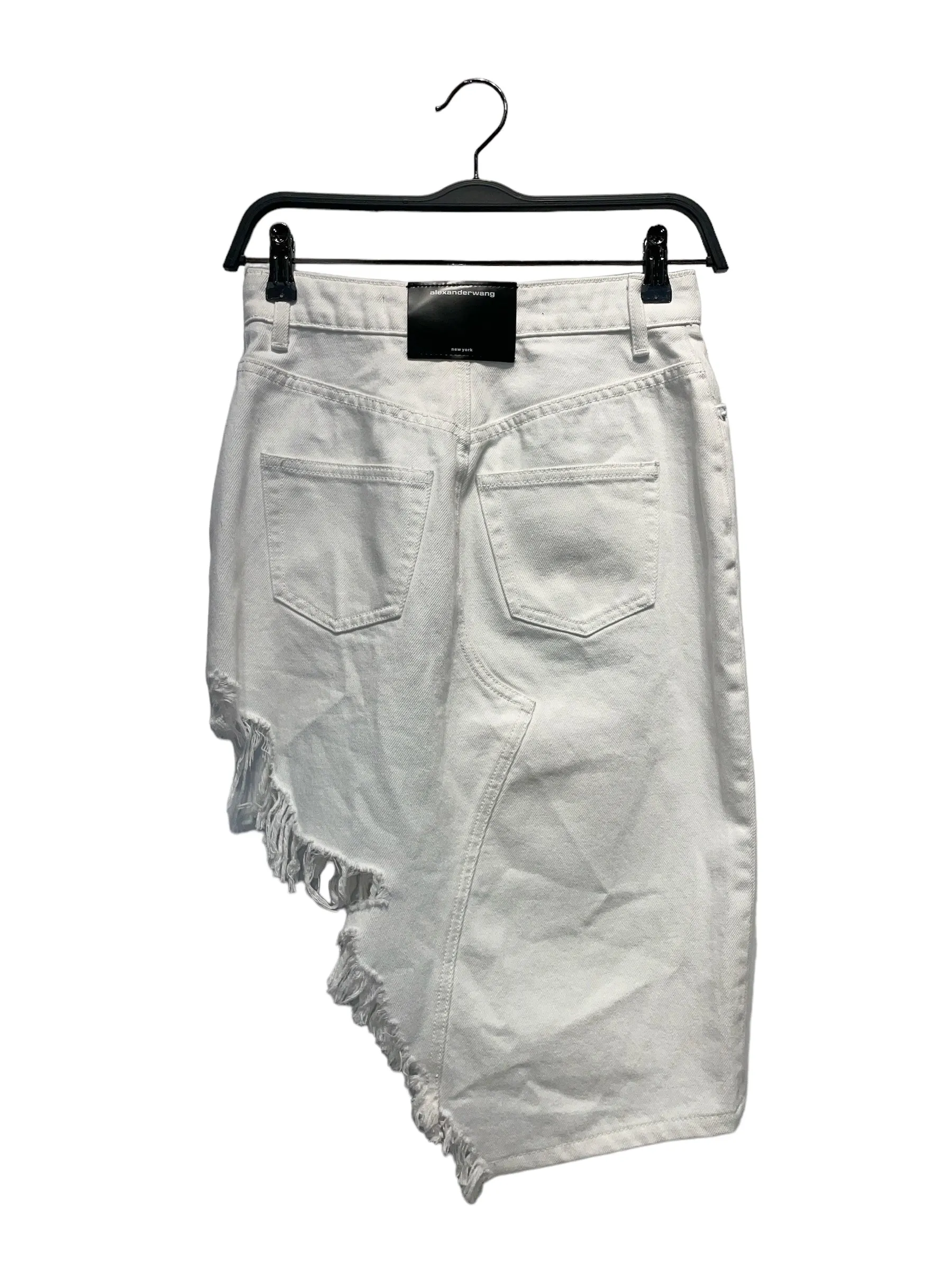 Alexander Wang/Skirt/25/Denim/WHT/Asymmetrical Frayed