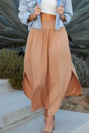 Allegra Maxi Camel Skirt