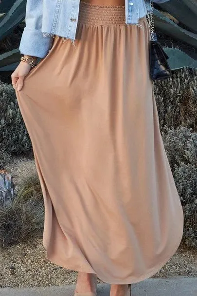 Allegra Maxi Camel Skirt