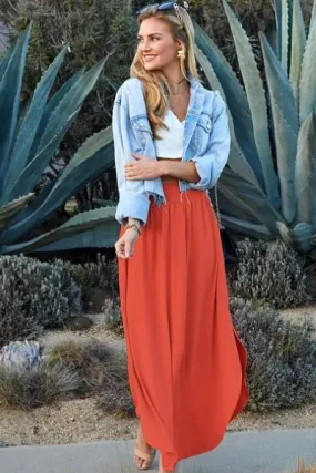 Allegra Maxi Rust Skirt