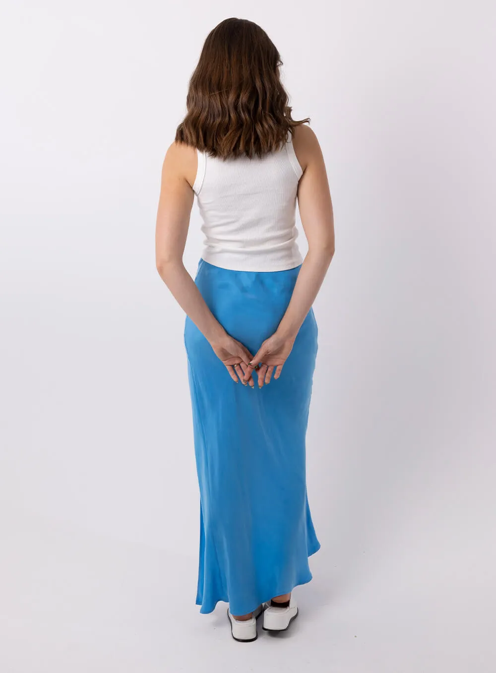 Allira Cupro Skirt-BLUE