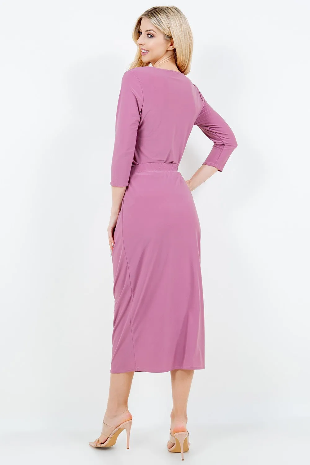 Amy Mauve Pencil Skirt-Regular & Plus