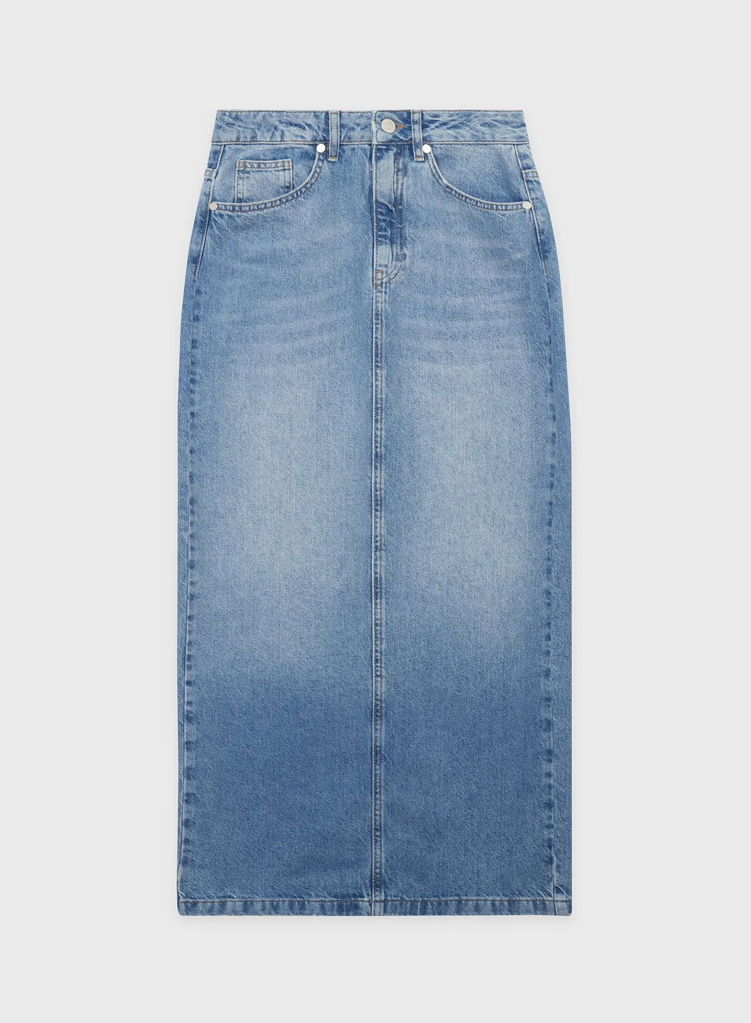 Antique Blue Denim Midaxi Skirt - Maxine