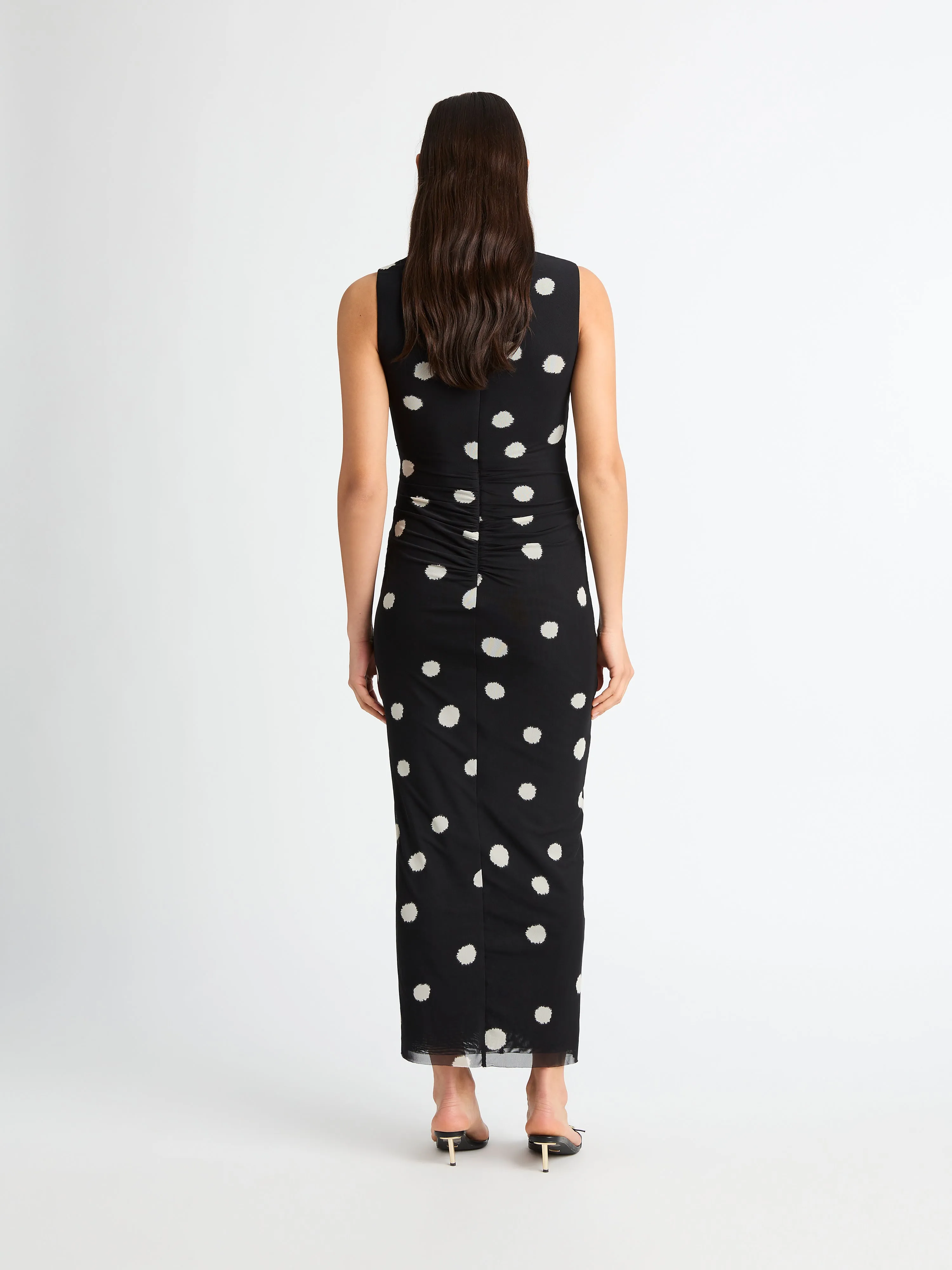 AUDREY SPOT MESH DRESS