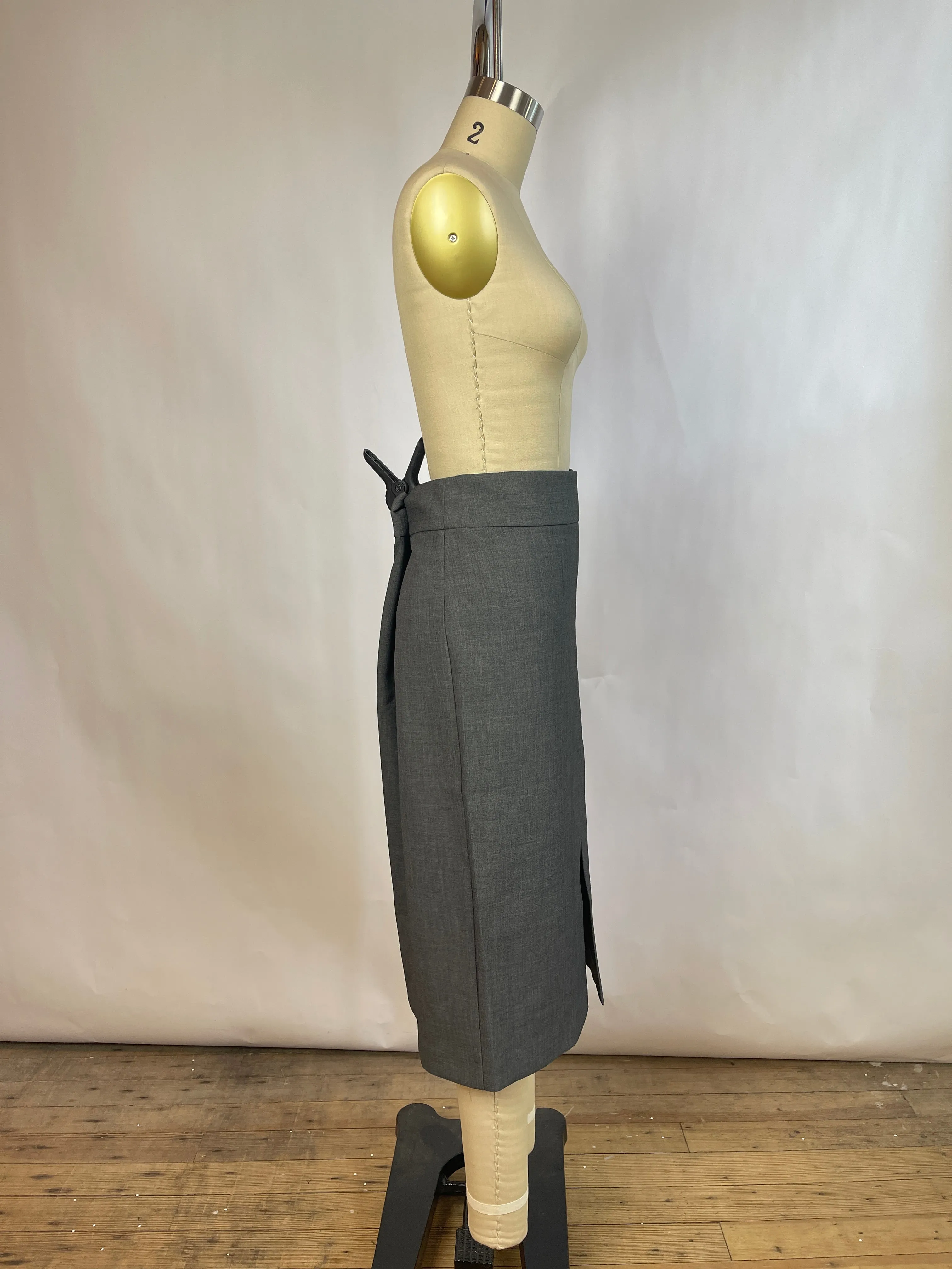 Babaton Grey Pencil Skirt (12/L)