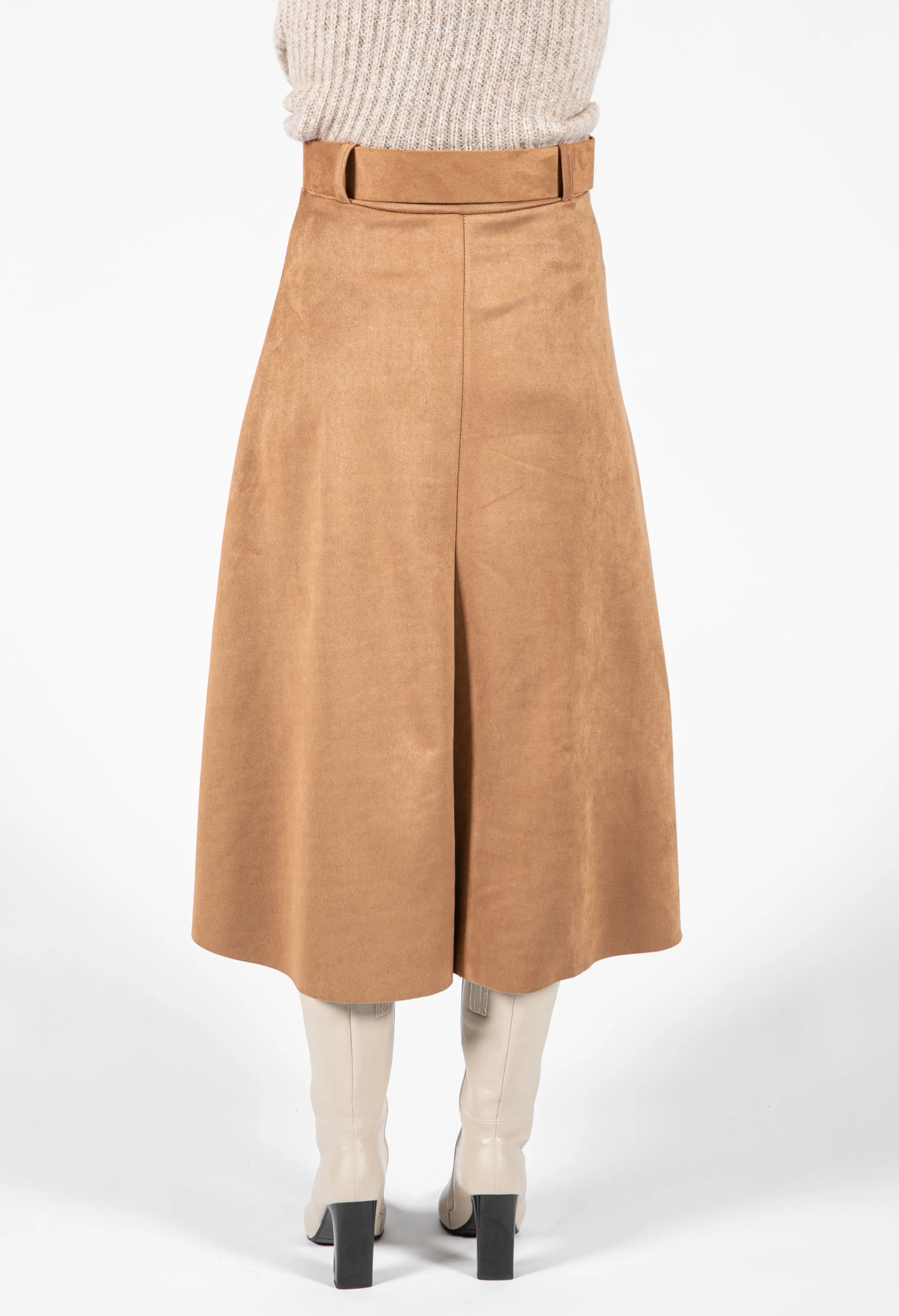 Belted Suedette Skirt