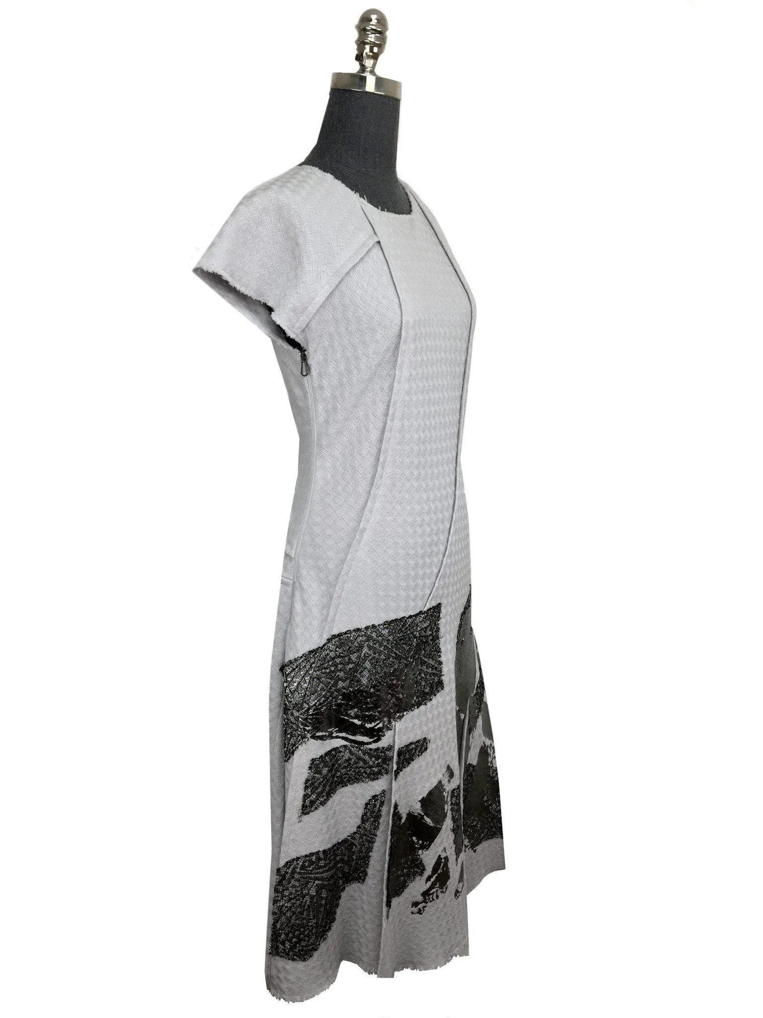 Bottega Veneta Jacquard Laminated Print Dress Size L