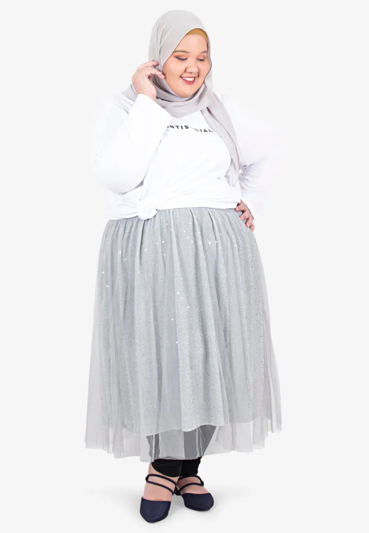 Bradshaw Bling Bling Midi Tutu Skirt - Light Grey