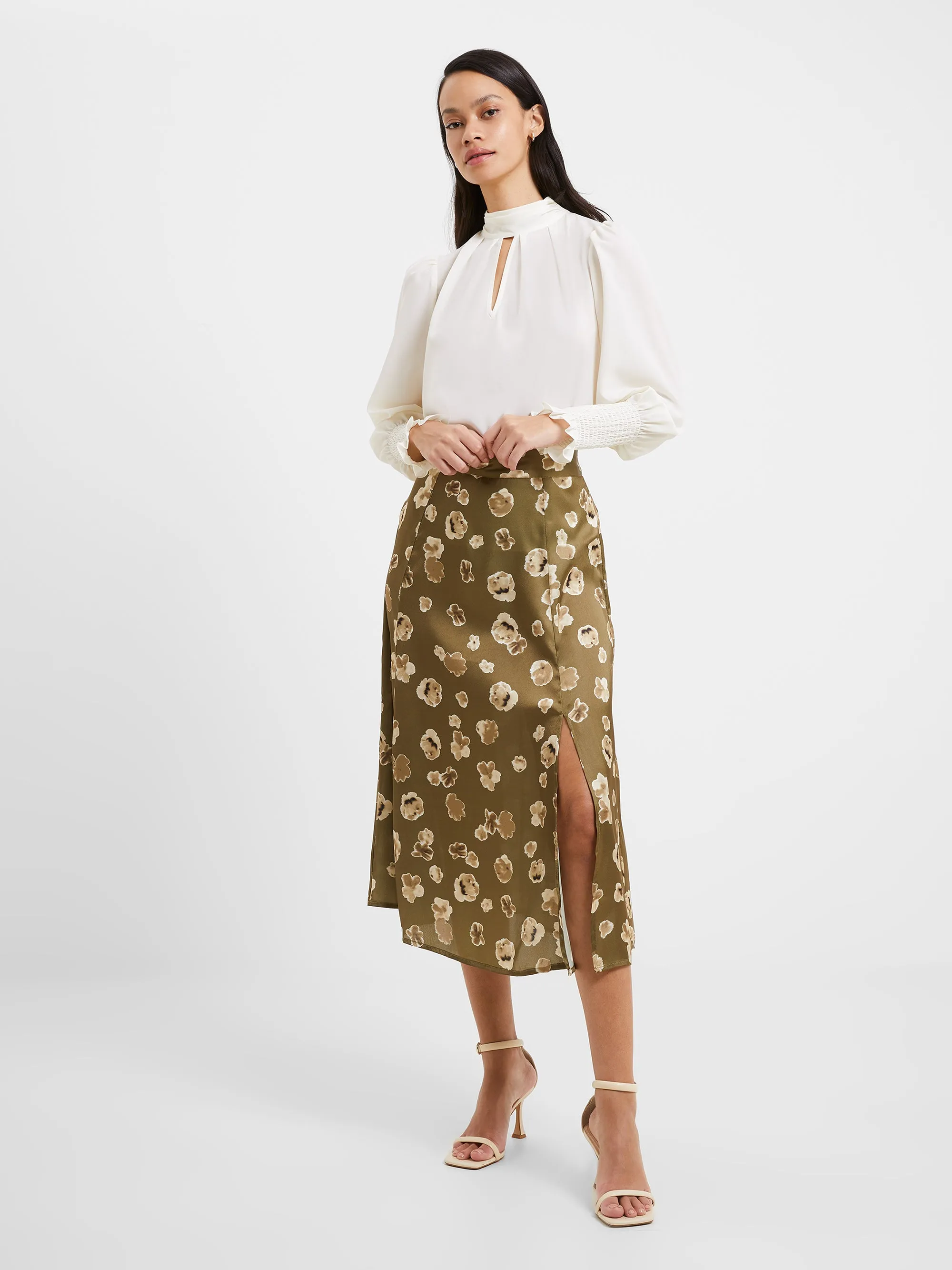 Bronwen Aleeya Satin Midi Skirt