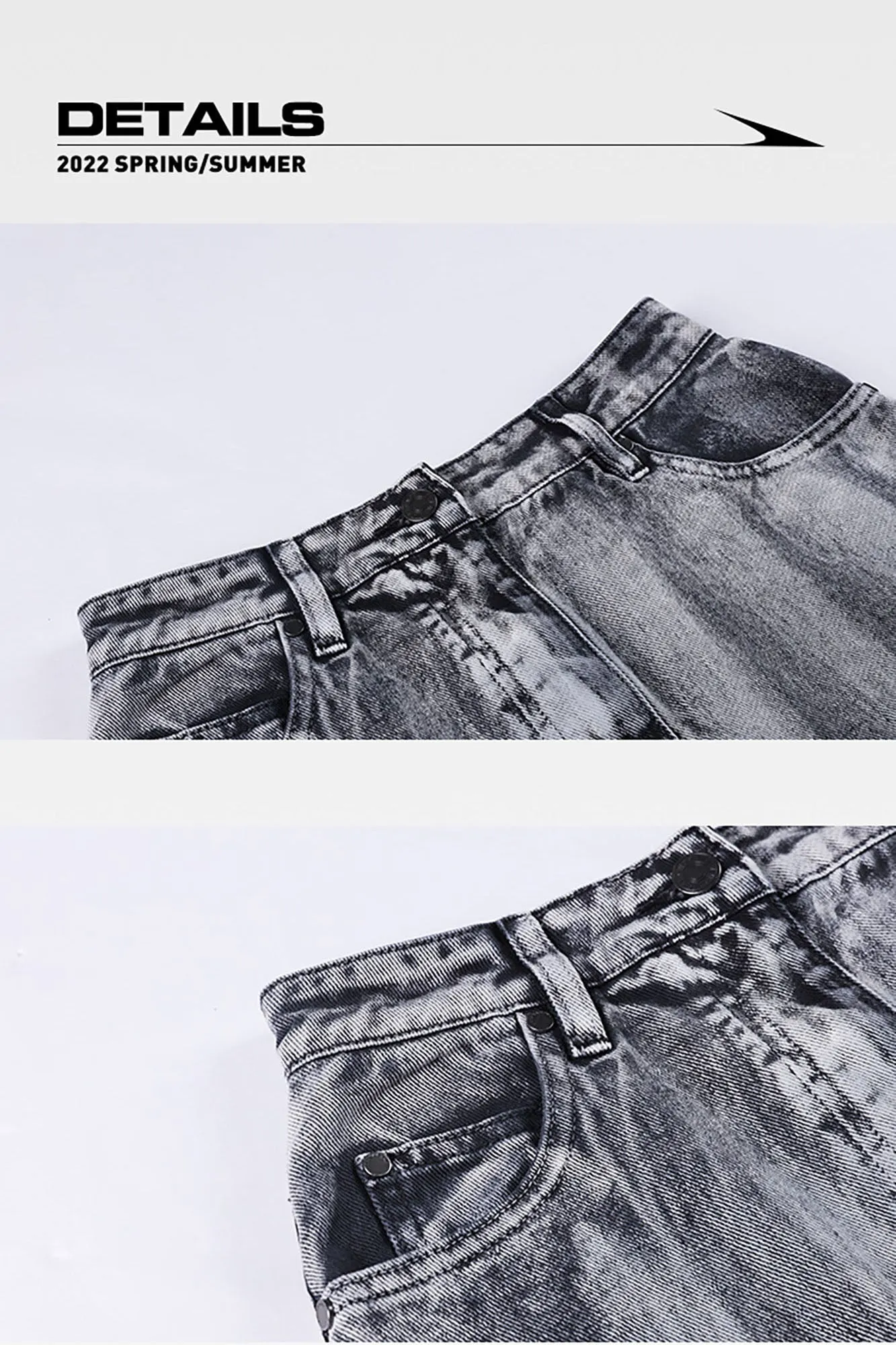 Brushed texture denim skirt