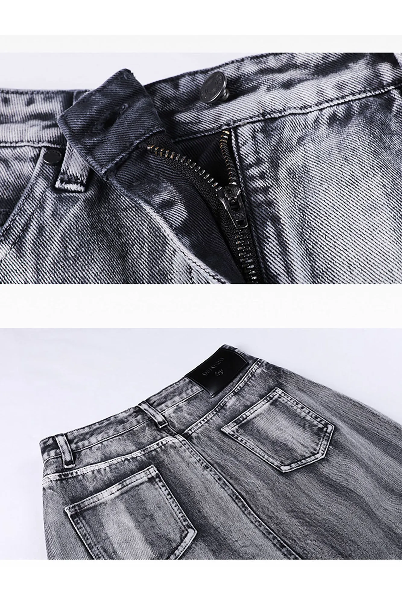 Brushed texture denim skirt