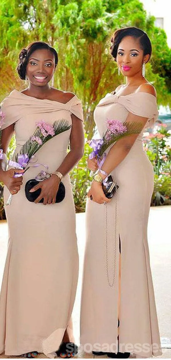 Charming Champagne Mermaid Cheap Long Bridesmaid Dresses,WG1493