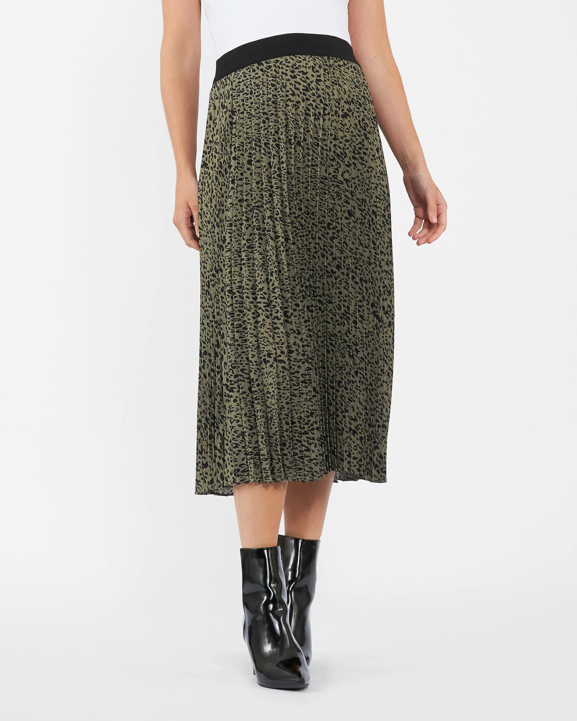 Cleo Pleat Maternity Midi Skirt