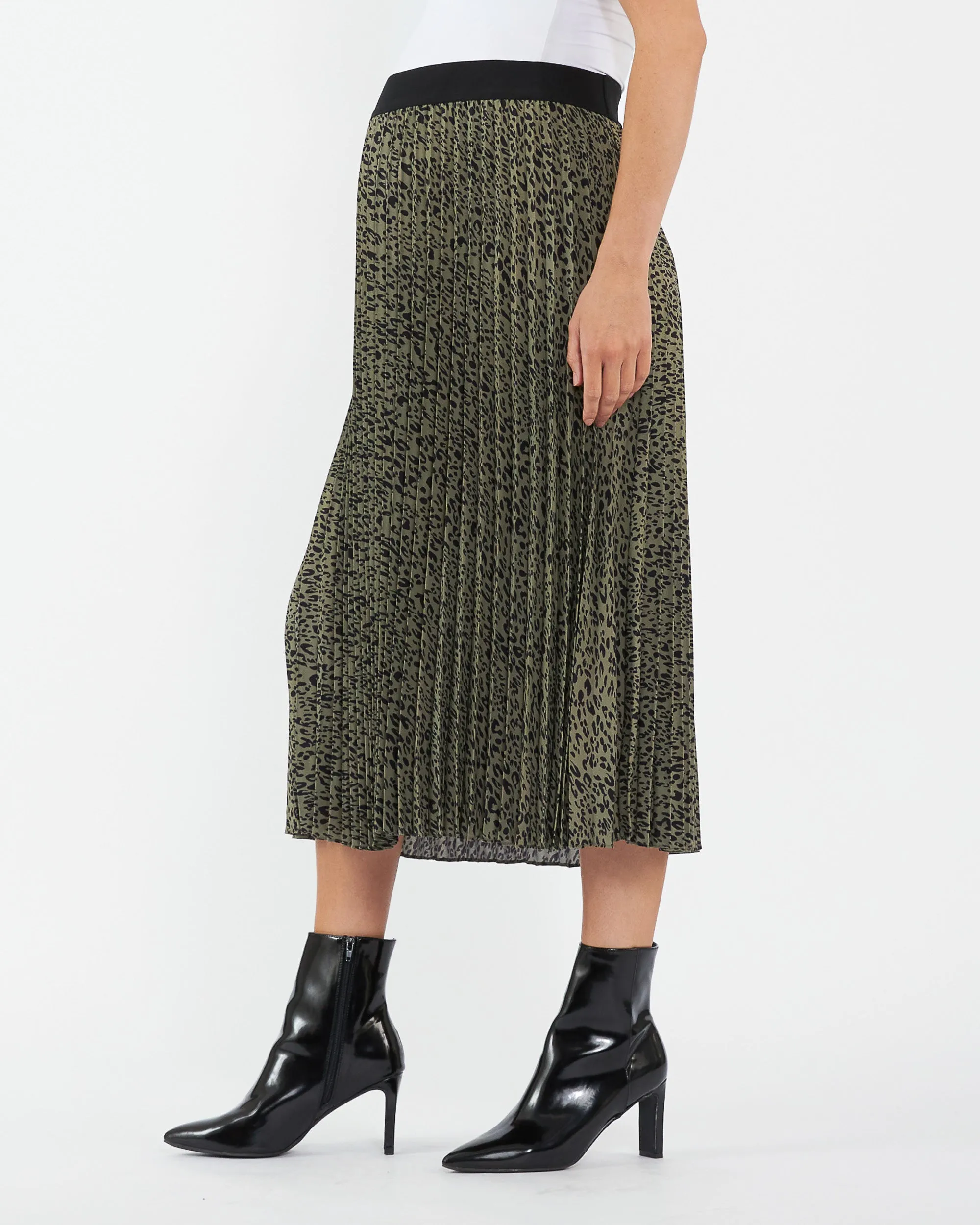 Cleo Pleat Maternity Midi Skirt