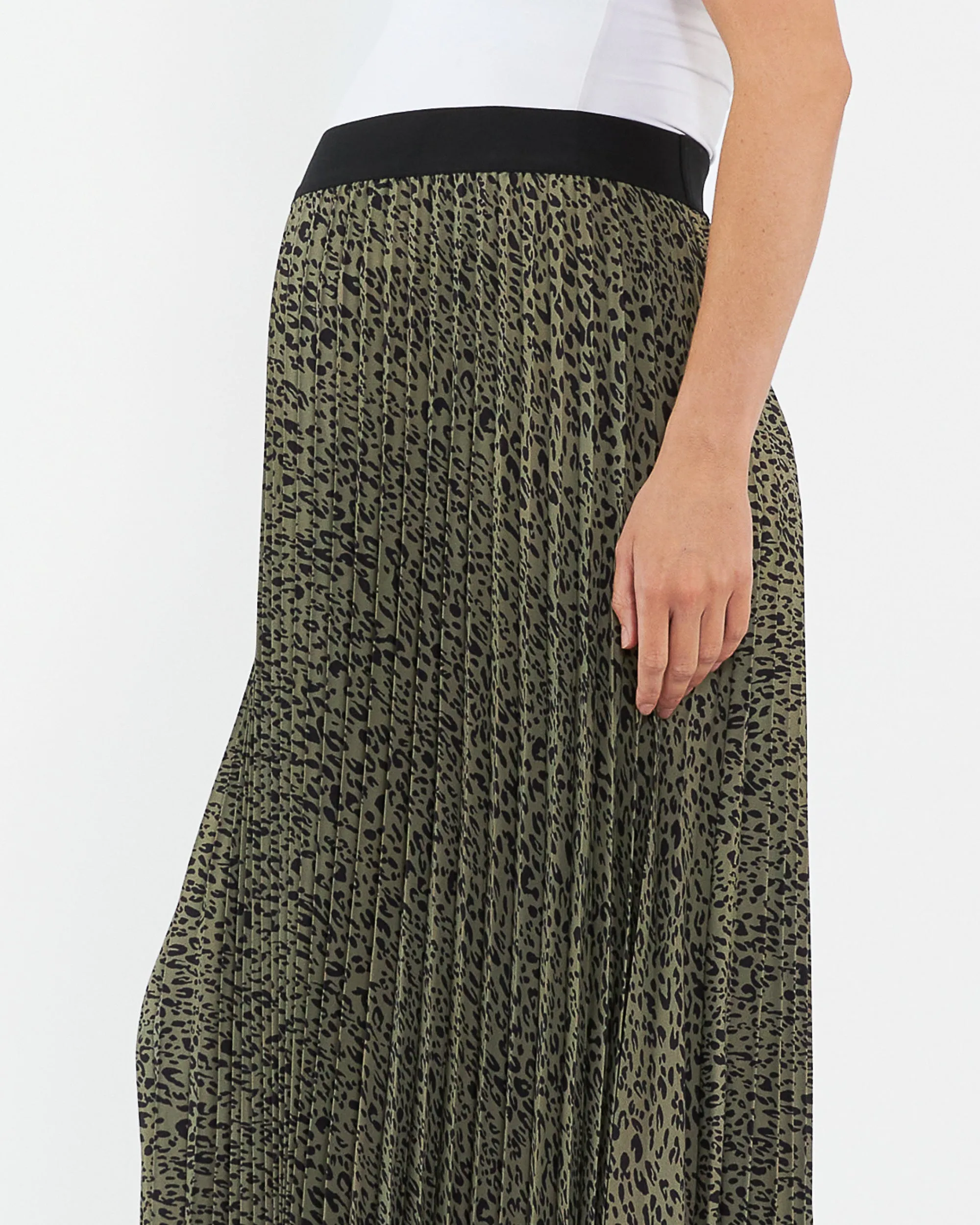 Cleo Pleat Maternity Midi Skirt