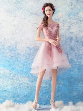 Cute Pink Off Shoulder Homecoming Dresses,Cheap Short Prom Dresses,CM898