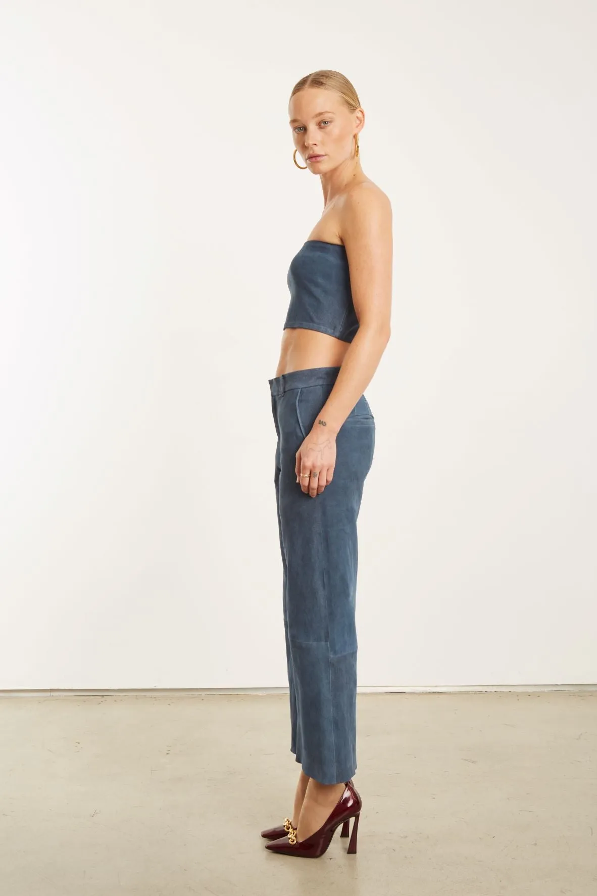 Denim Suede Micro Tube Top