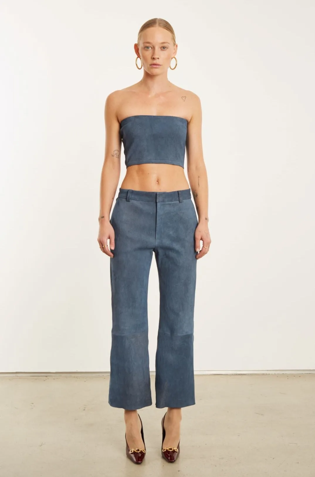 Denim Suede Micro Tube Top