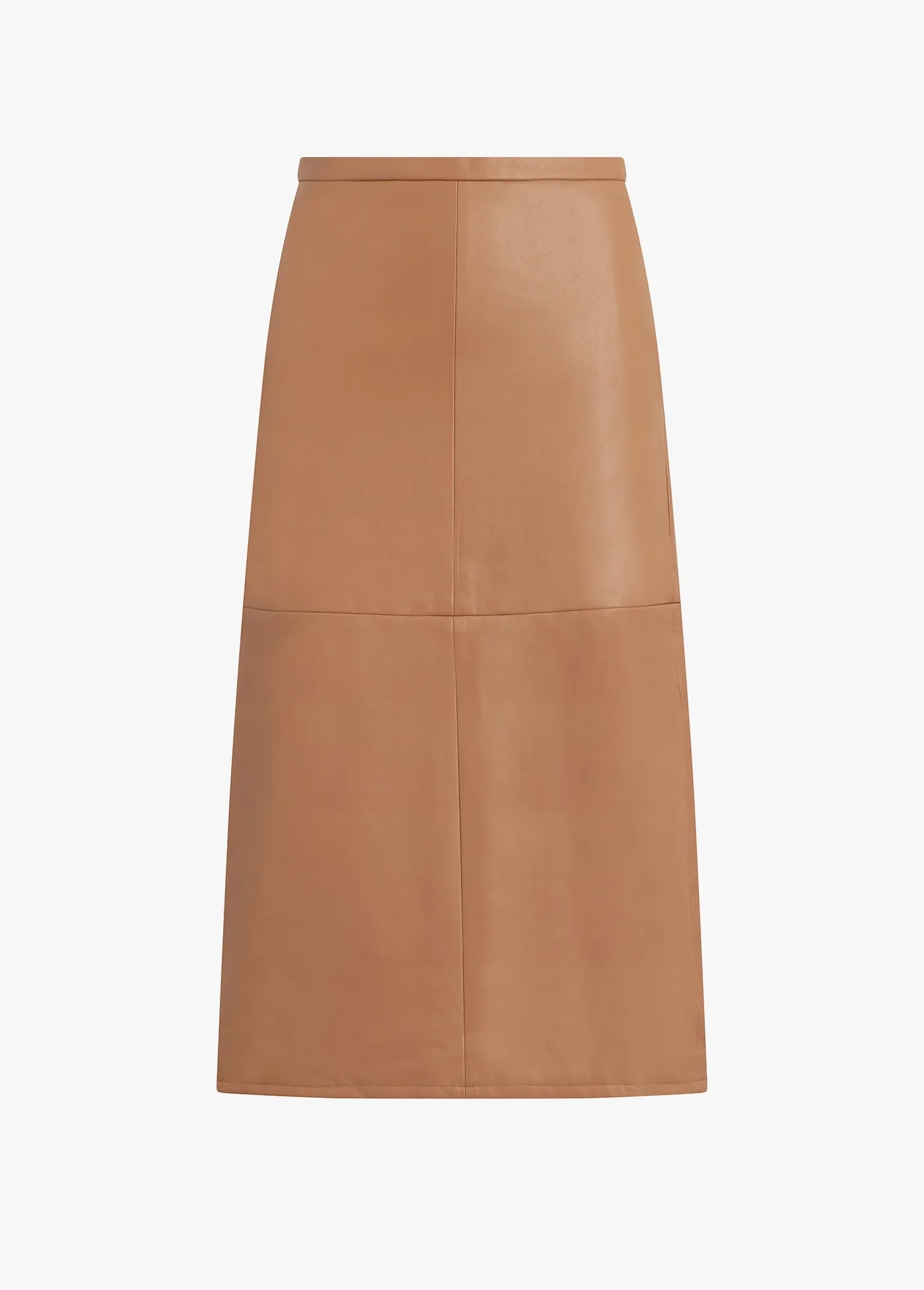 DOREEN CROSS SEAMED FAUX LEATHER SKIRT