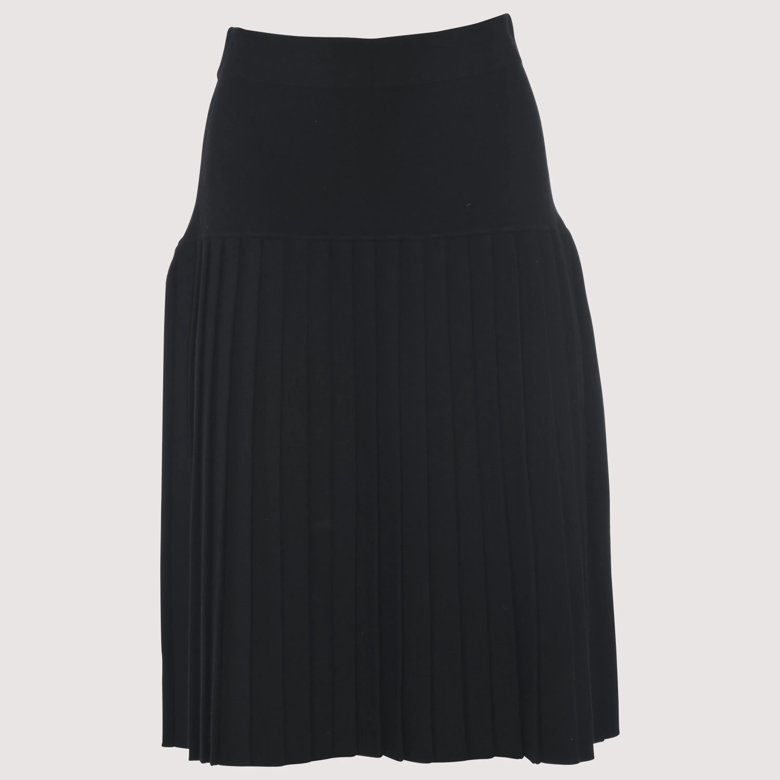 Drop Waist Parallel Pleated Knit Skirt