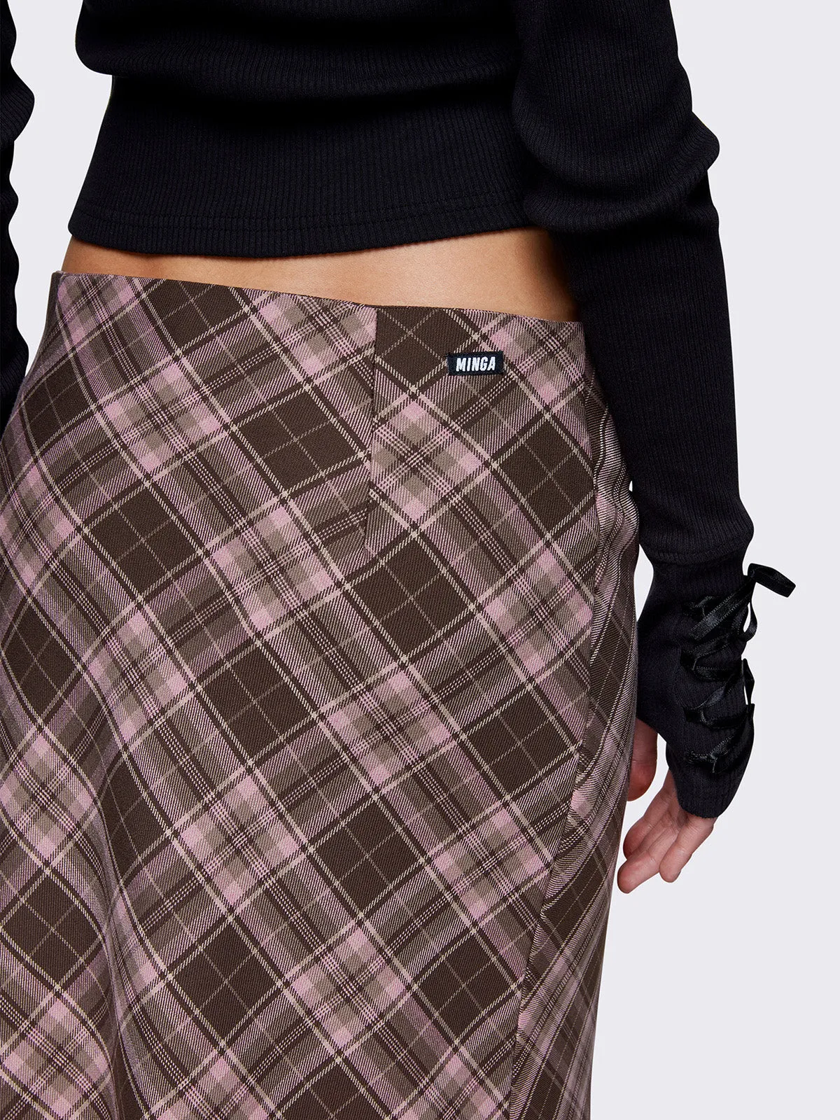 Edith Plaid Midi Skirt