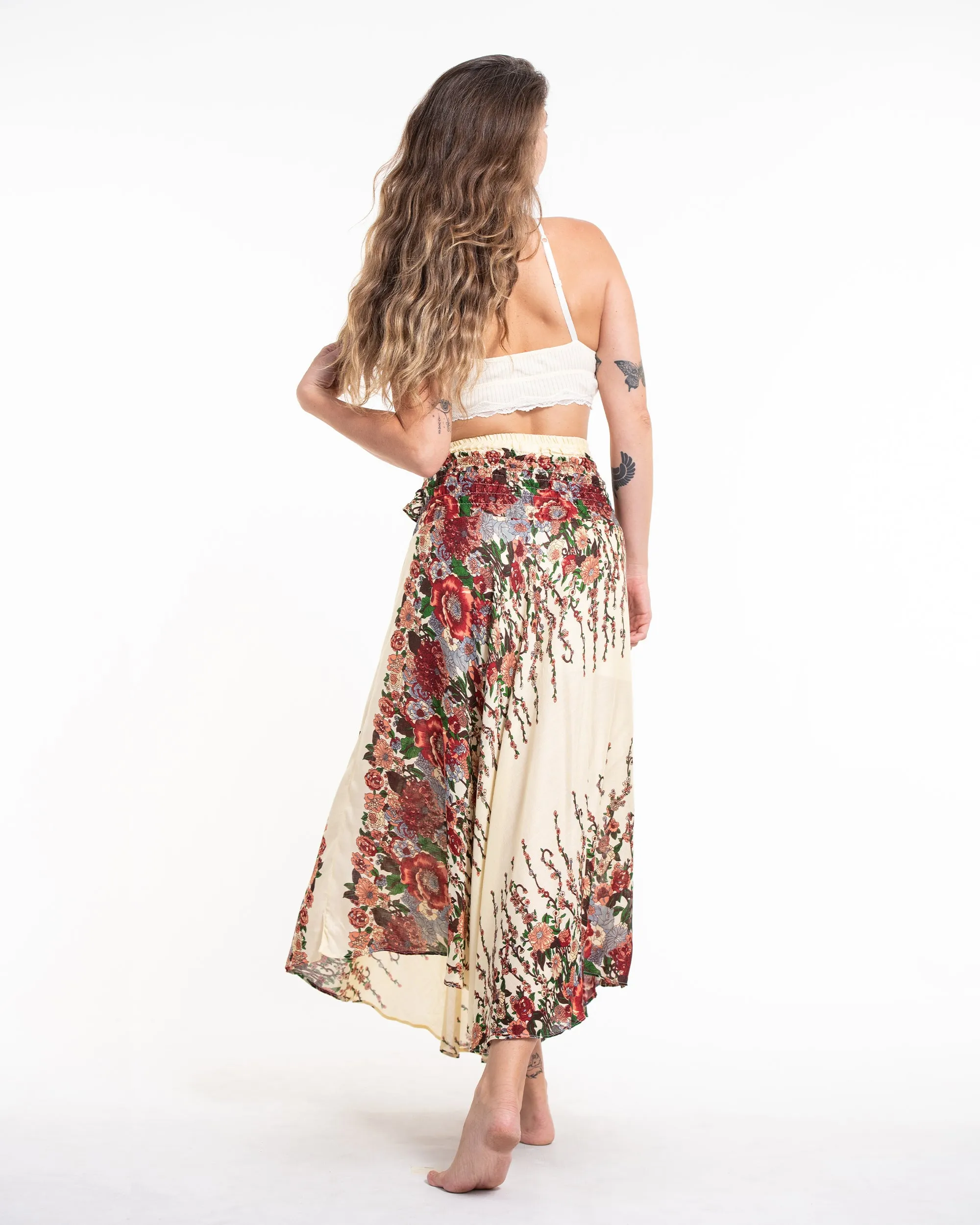 Floral Handkerchief Midi Skirt in Cream