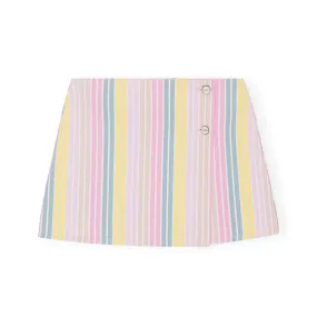 Ganni Stripe Denim Mini Skirt 'Multi'