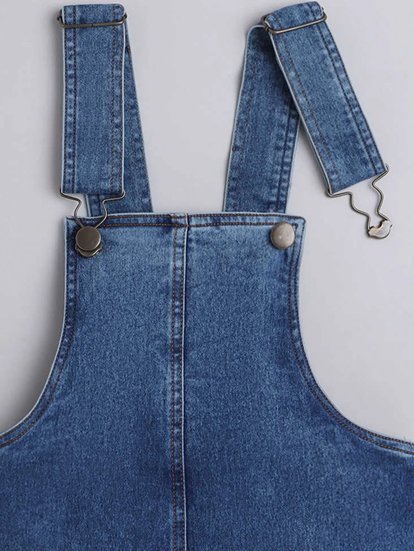 Girls Denim Dungaree Skirt