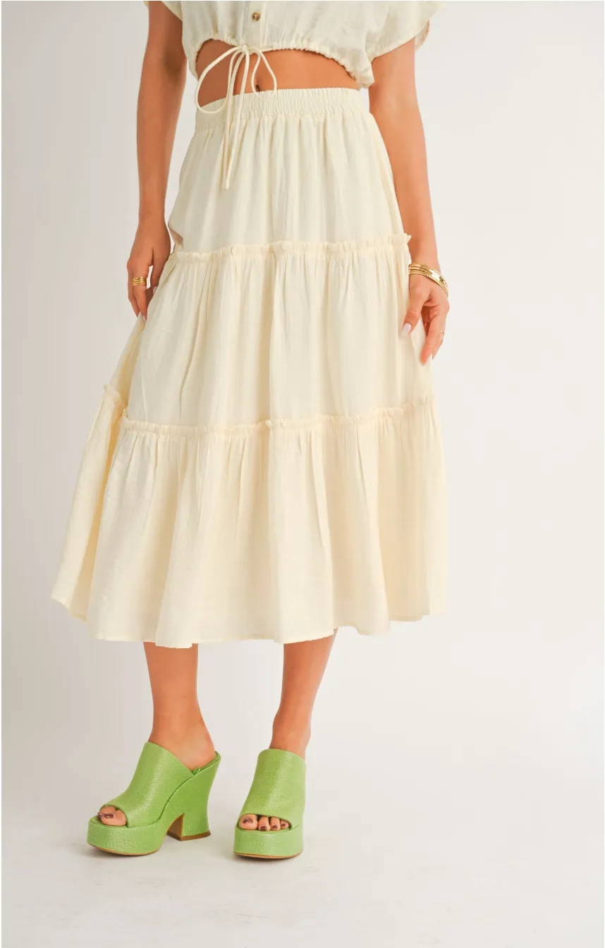 Grazie Three Tiered Midi Skirt