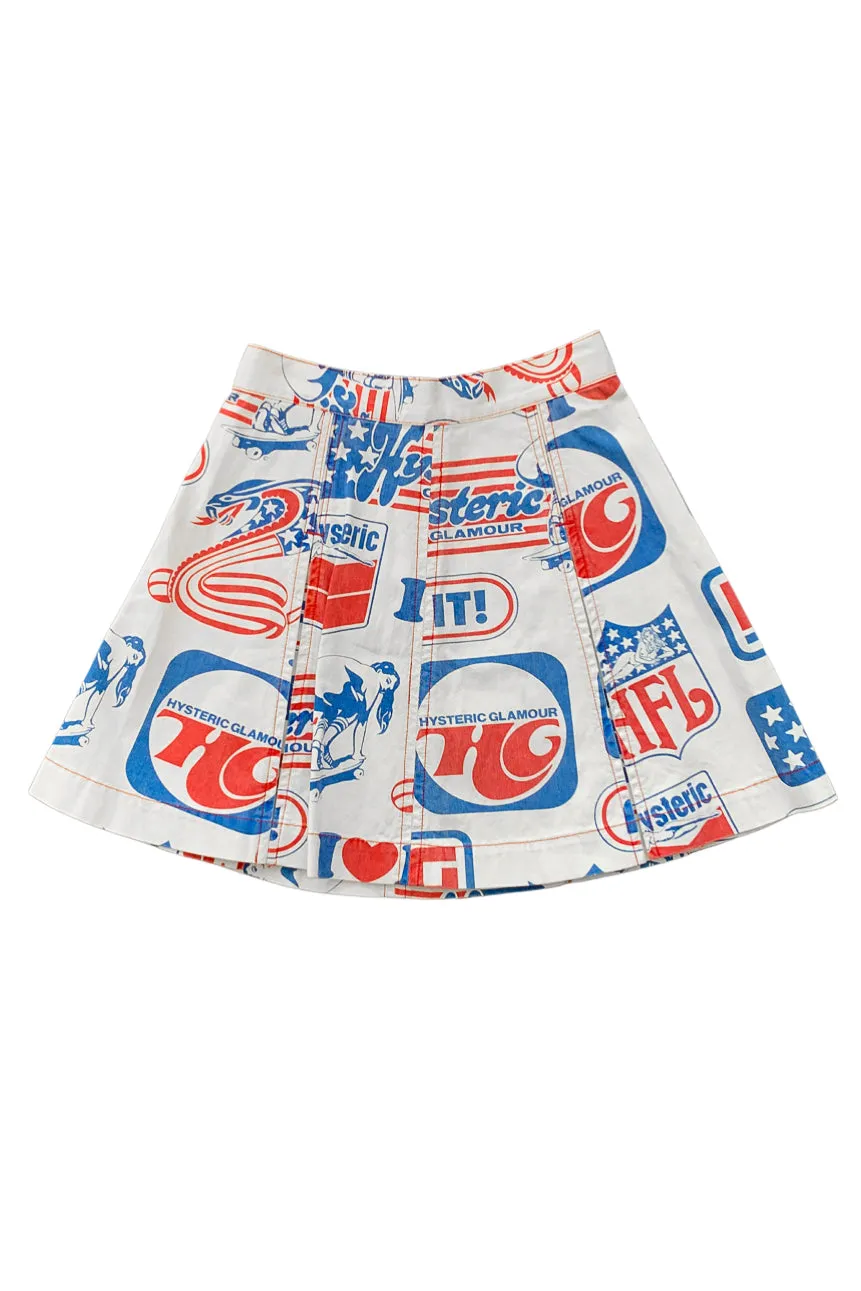 HYSTERIC GLAMOUR SPORTS LOGO INSPIRED MINI SKIRT