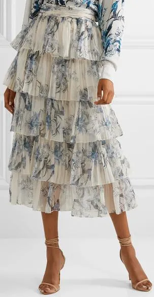 'Journey Of The Soul' Tiered Organza Midi Skirt