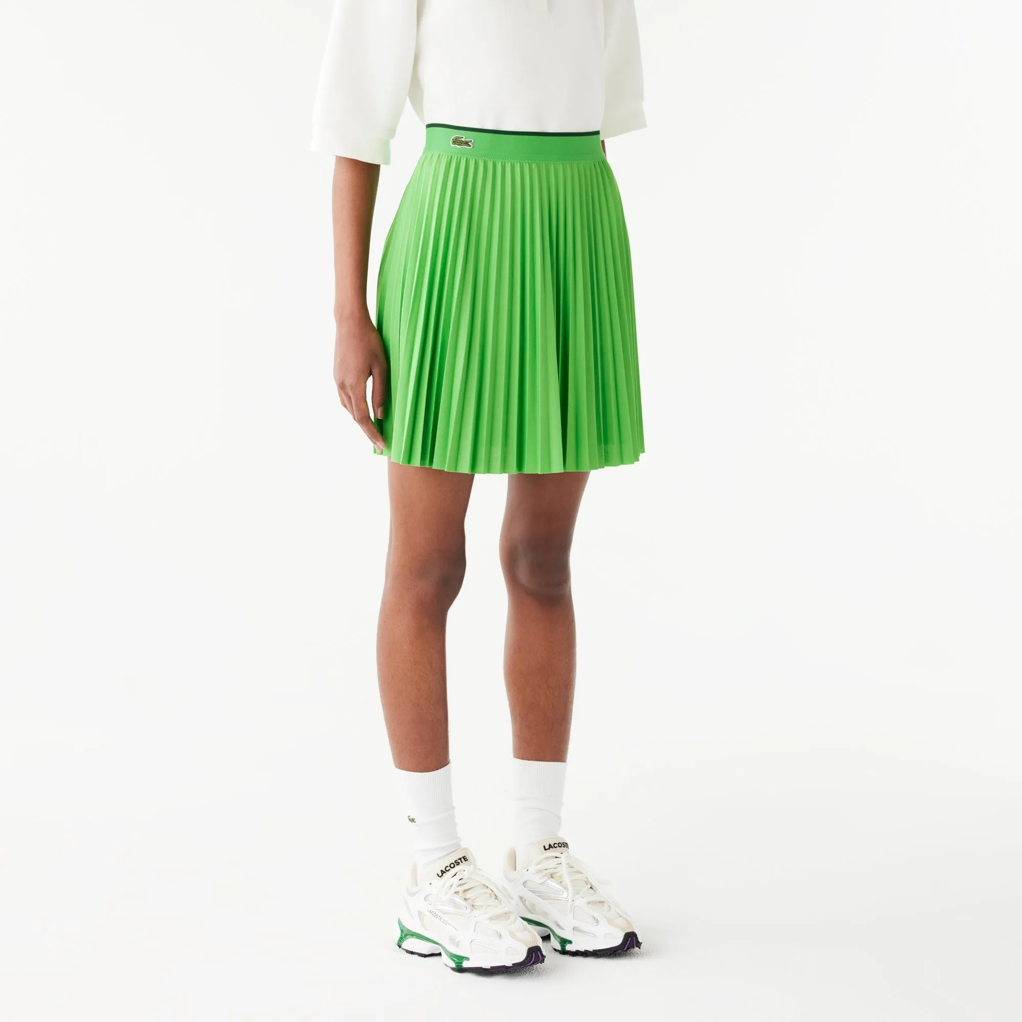 Lacoste Tennis Short Pleated Elastic Waist Skirt