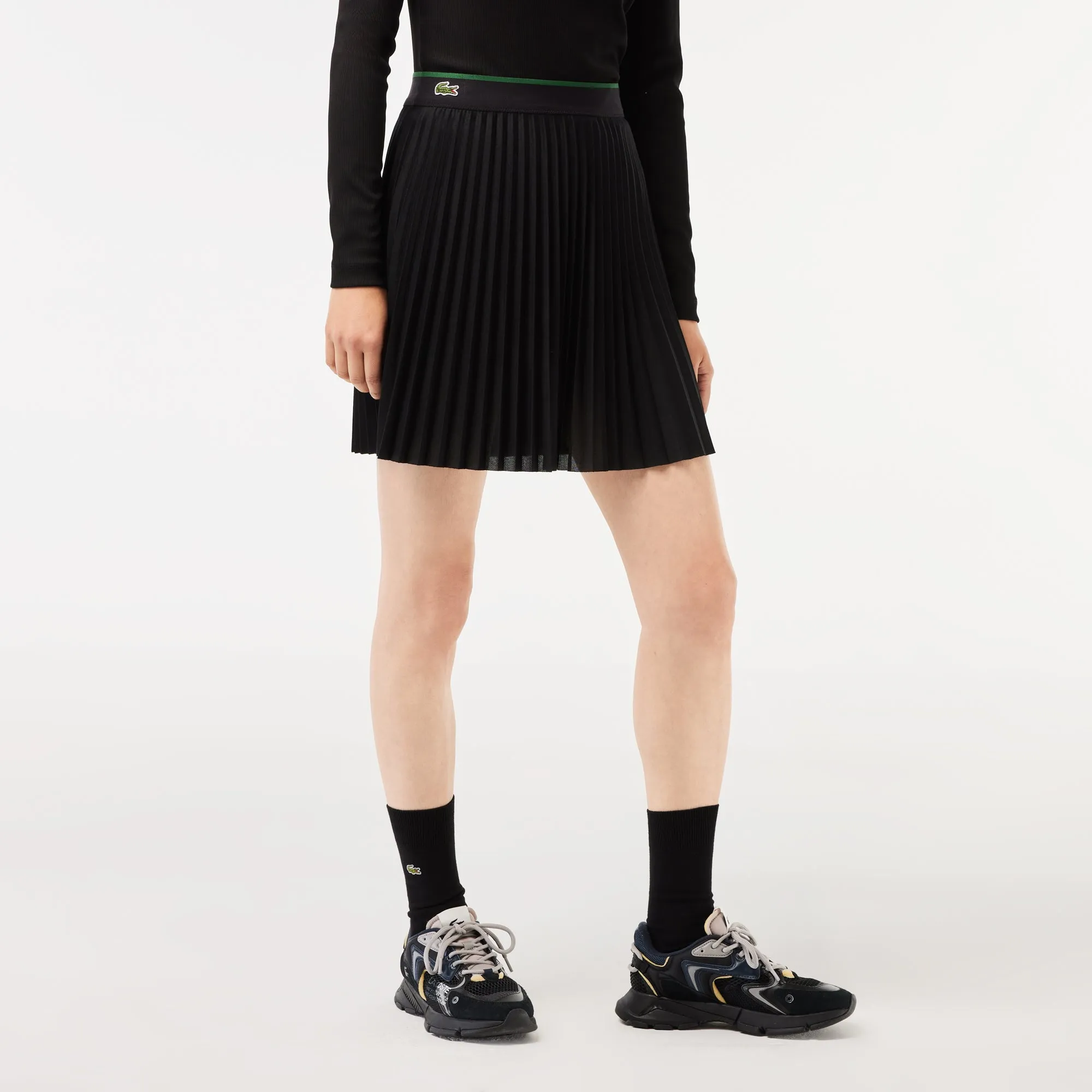 Lacoste Tennis Short Pleated Elastic Waist Skirt