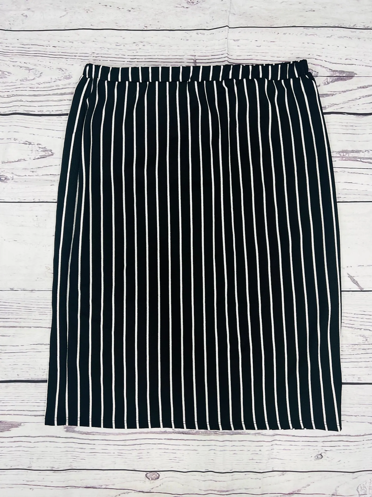 Laura Black Stripe Pencil Style Skirt-(Regular & Plus)