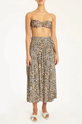 Leopard Pareo Midi Skirt