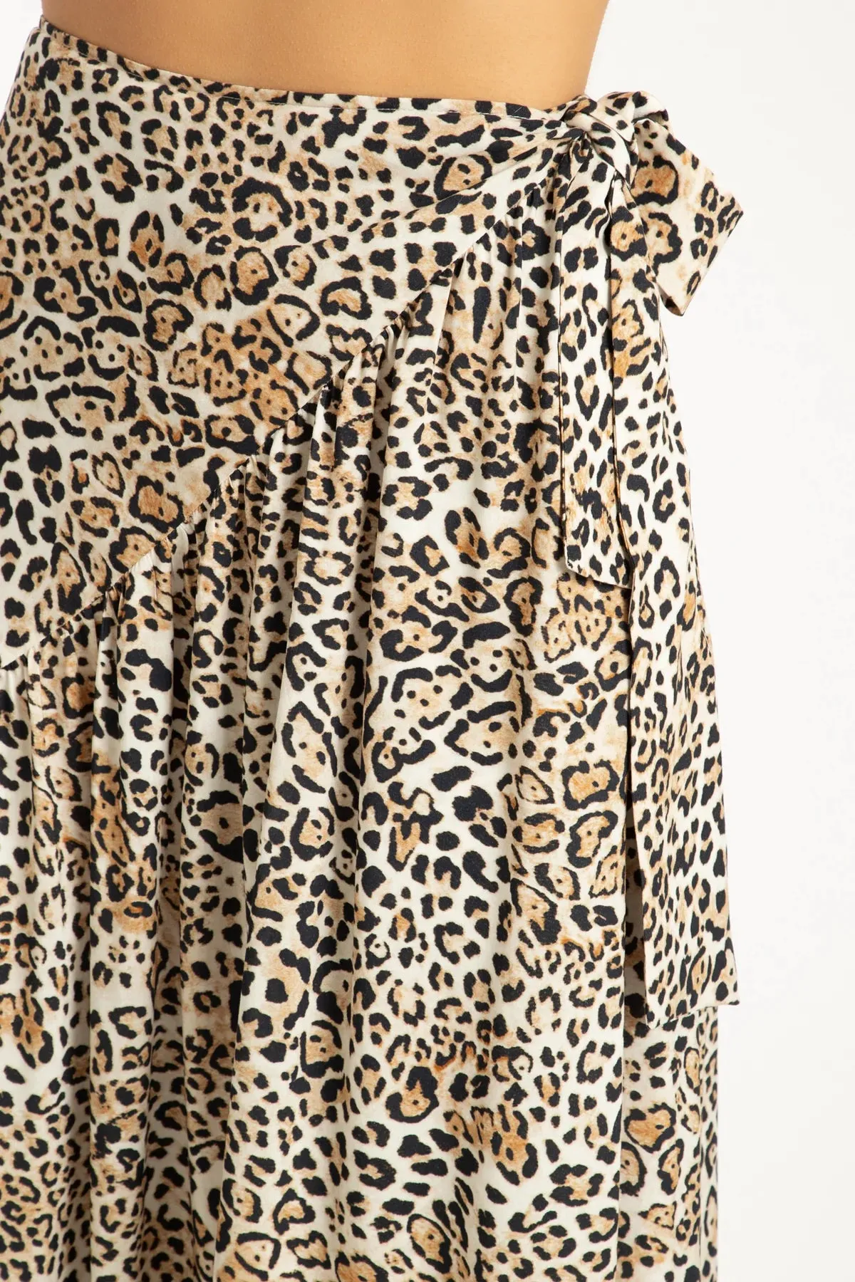 Leopard Pareo Midi Skirt