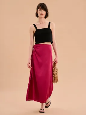 Madelyn Midi Skirt in Magenta