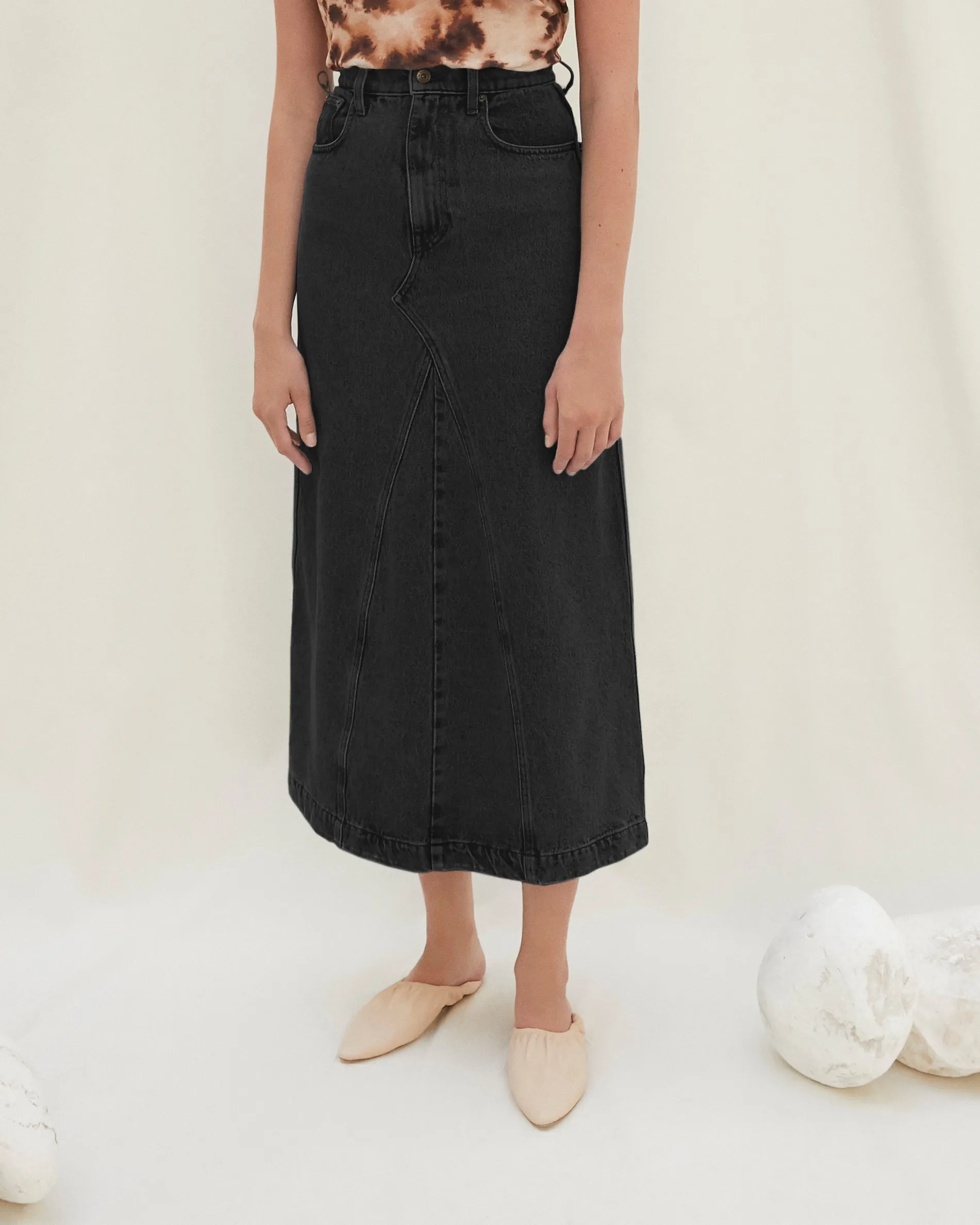 Mae - Denim Skirt - Black