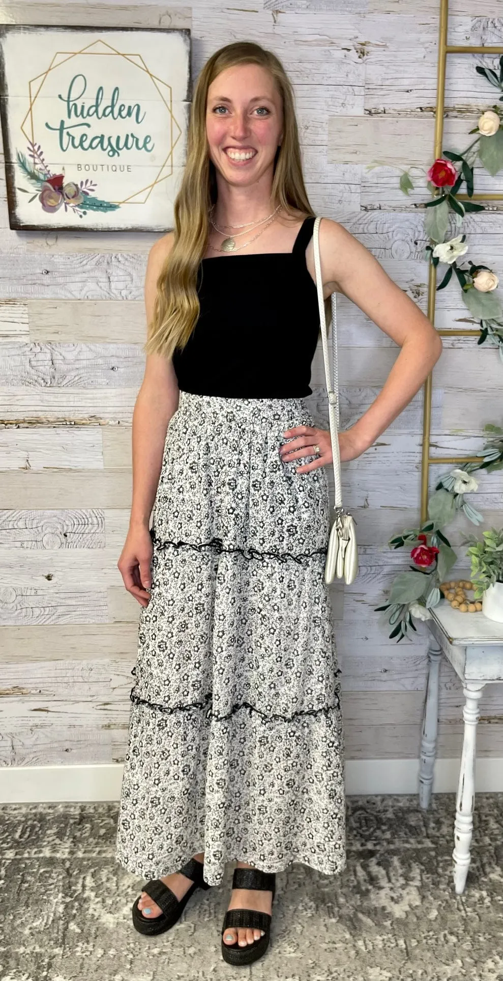 Malibu Black Midi Skirt