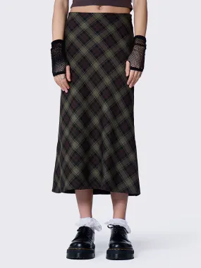 Mari Plaid Midi Skirt