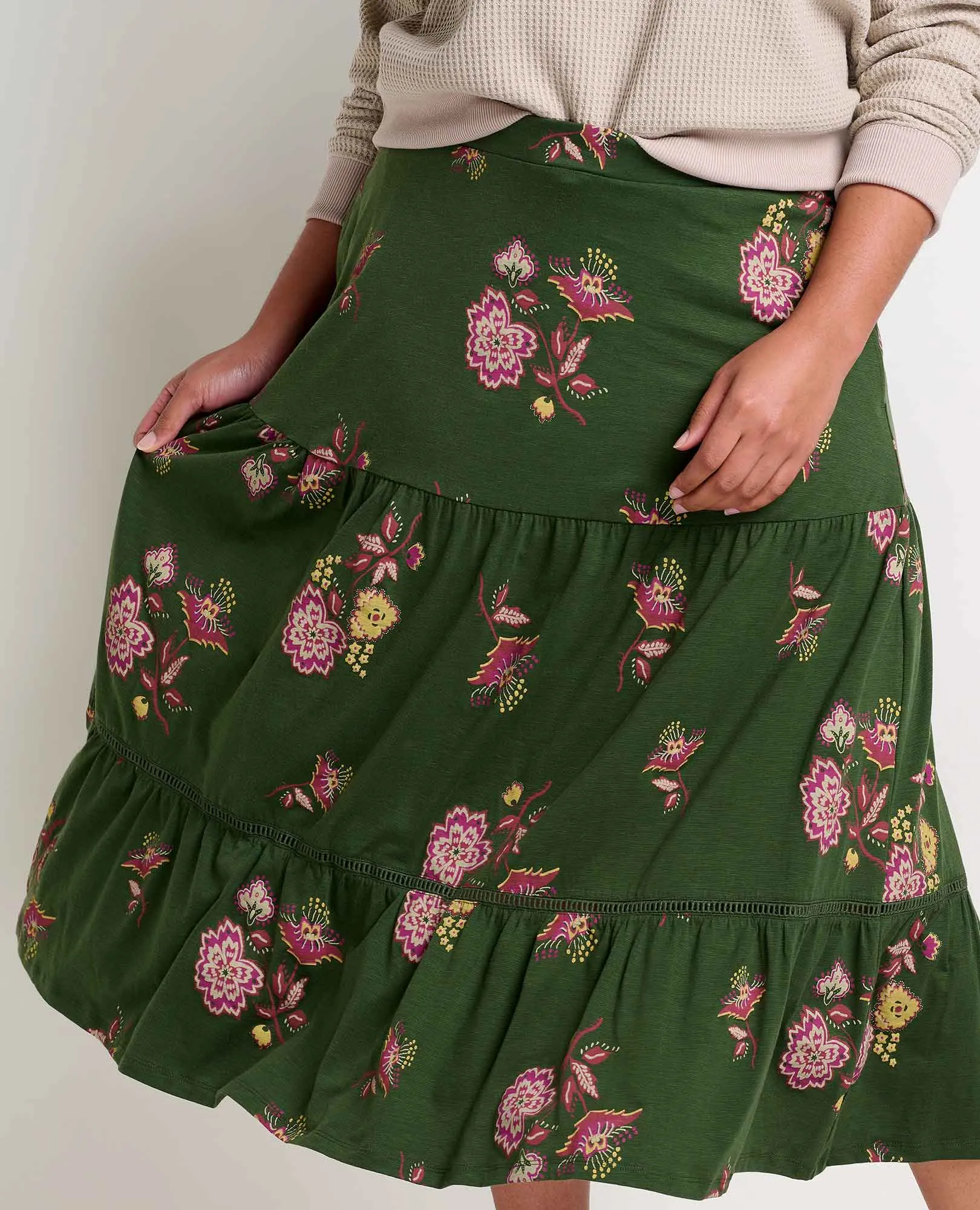 Marigold Tiered Midi Skirt