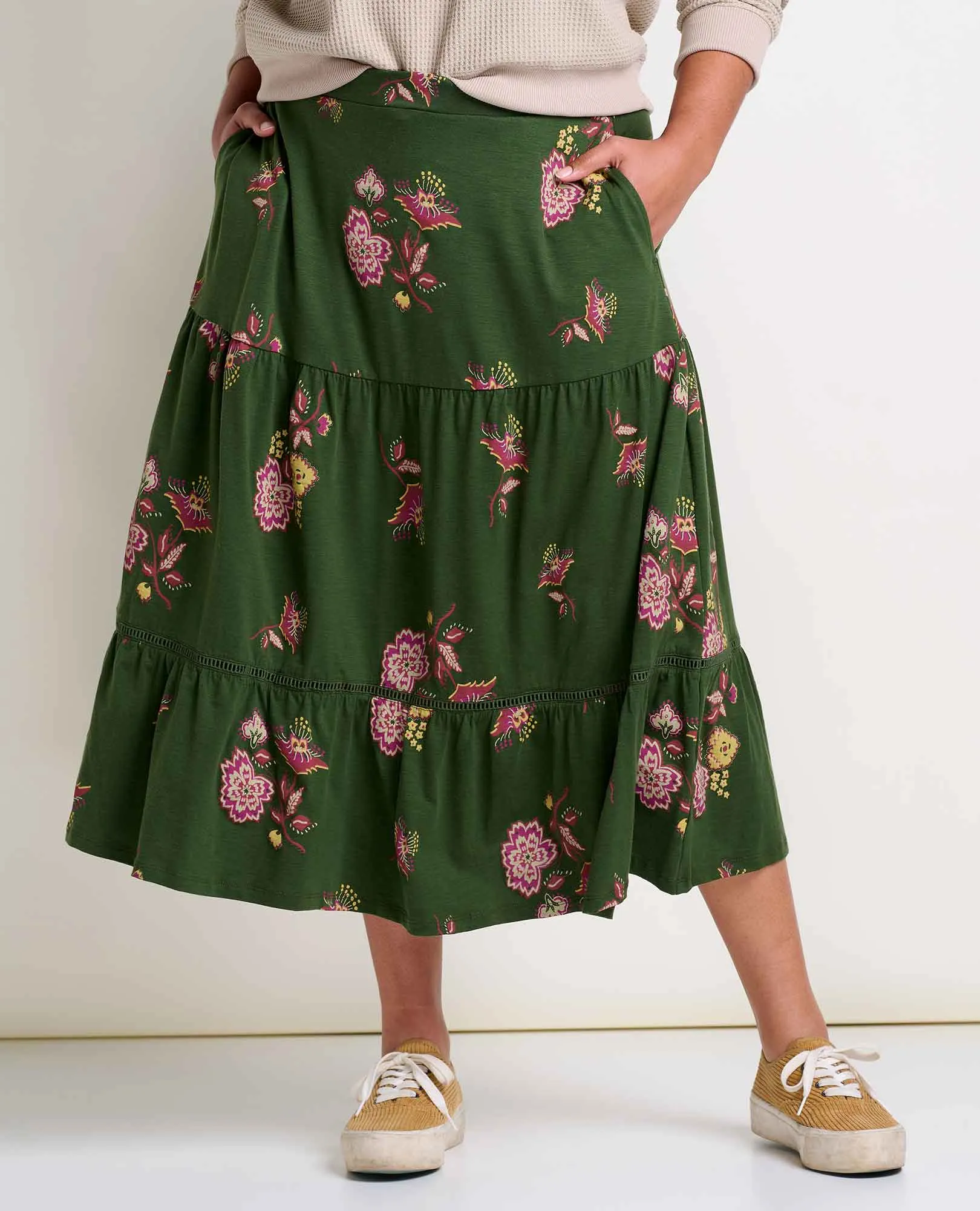 Marigold Tiered Midi Skirt