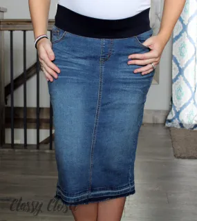 Maternity Stretch Denim Skirt • XS - XL