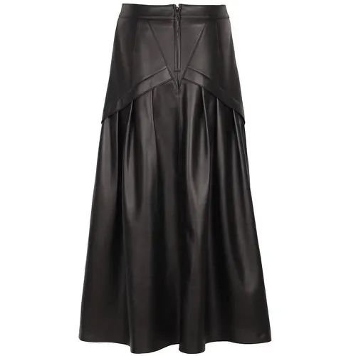 Maxi Leather Skirt with Large Front Pockets