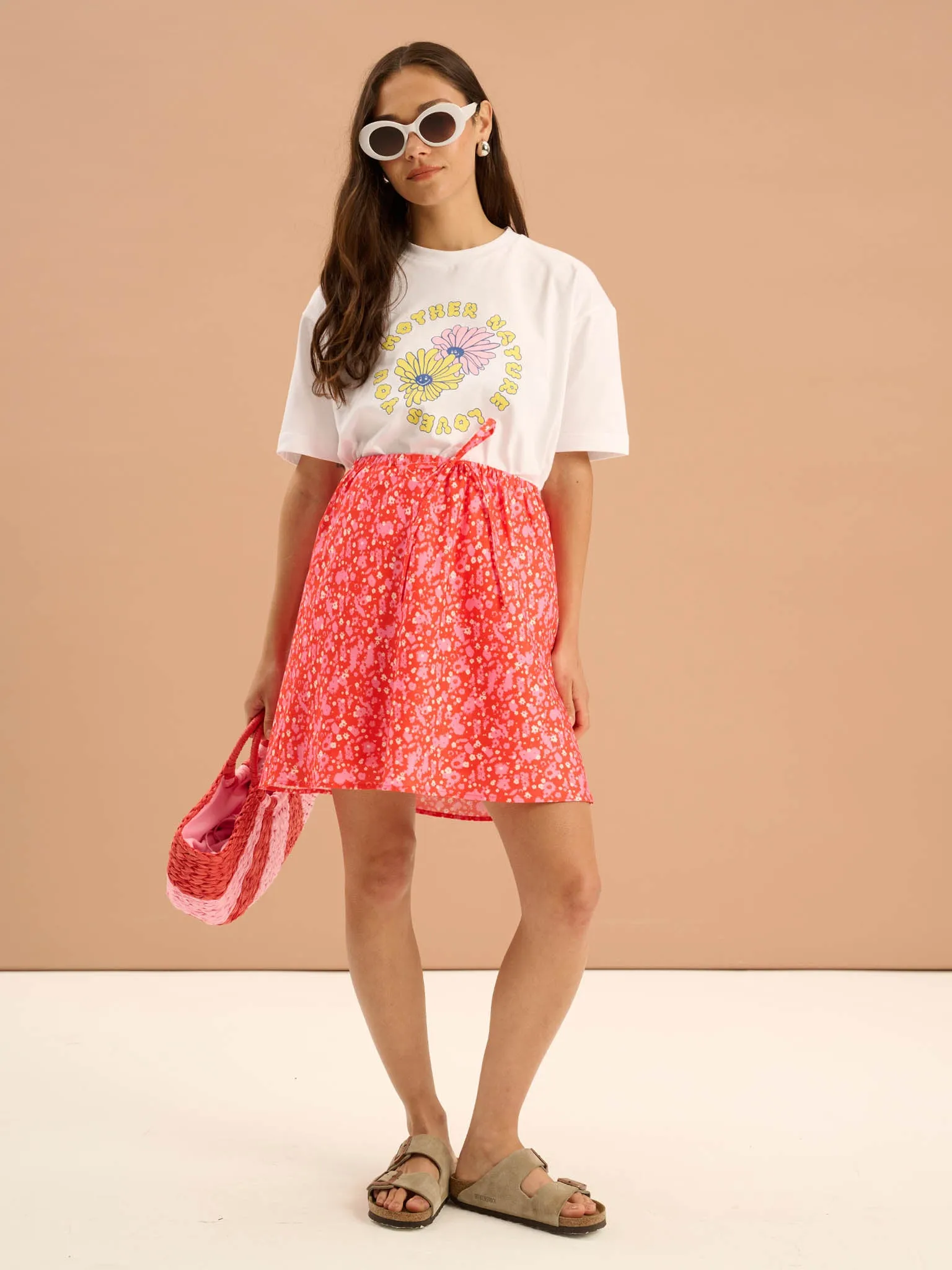 Nessa Floral Drawcord Mini Skirt